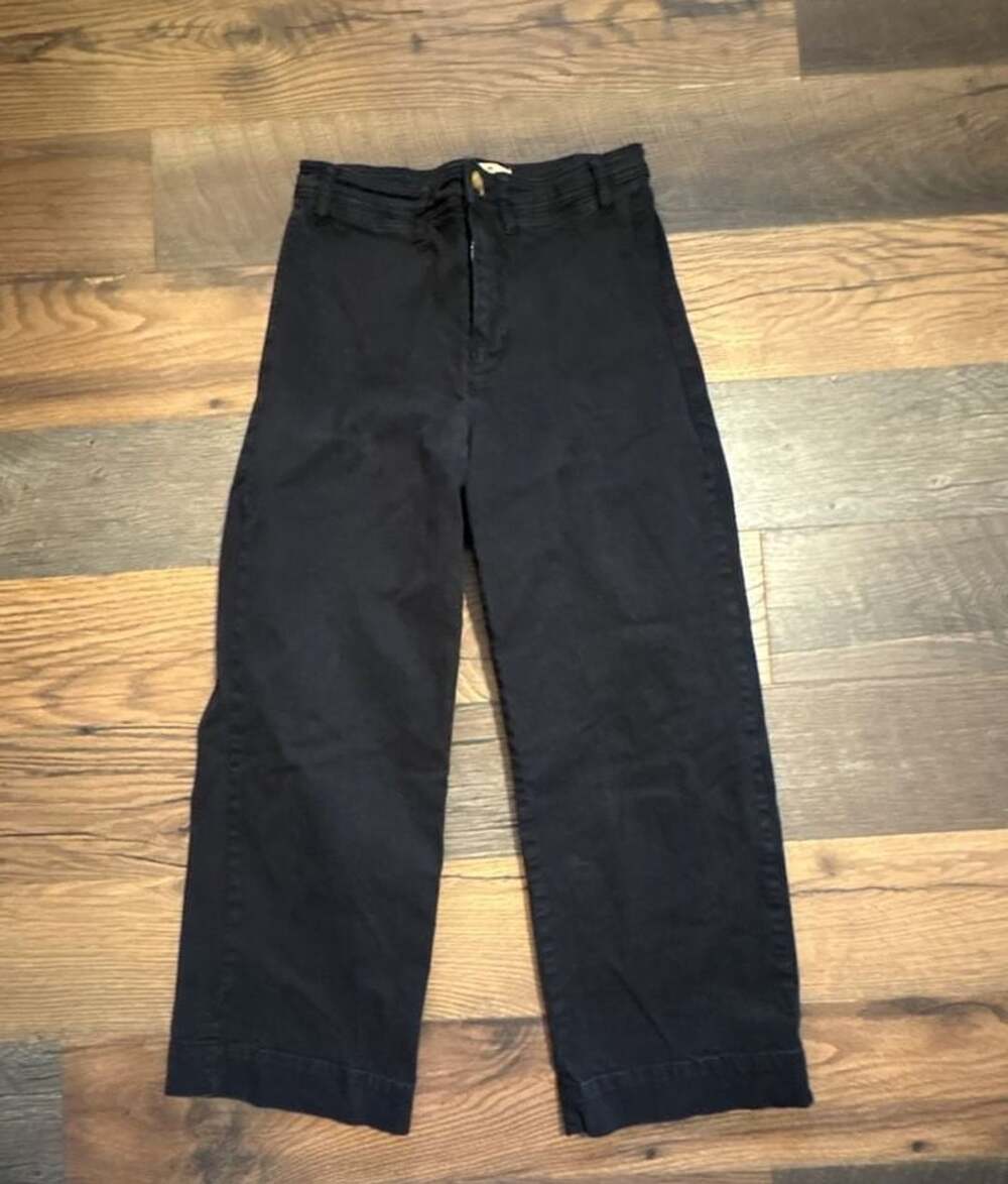 Marine Layer Wide Leg Pants Size 8 Black High Rise trouser